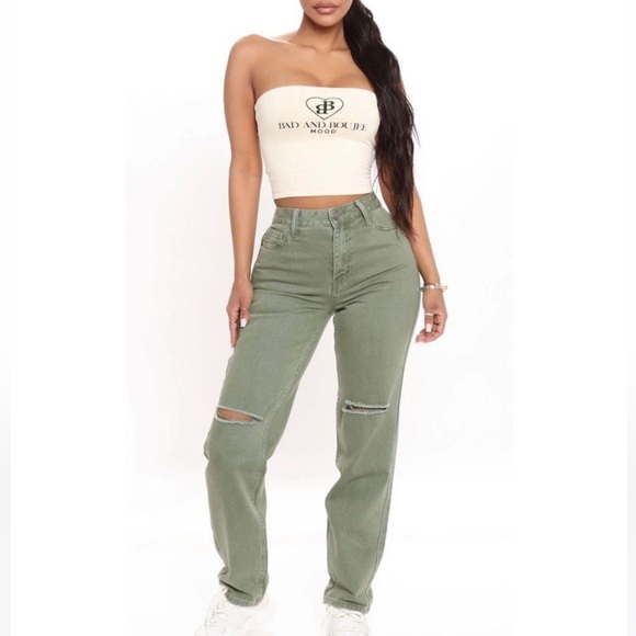 Fashion Nova Denim - Fashion Nova ripped mom Jeans
